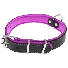 Ошейник Аркон Фетр (оф35) 44-58 см черный/фиолетовый