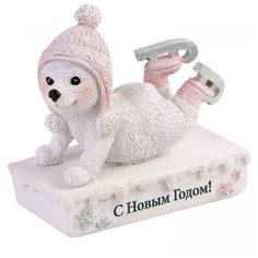 Фигурка Феникс Present Медведь-фигурист 7,5 см розовый