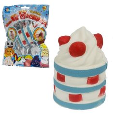 Игрушка-мялка 1 TOY Пирожное со сливками Т12476 бело-голубой