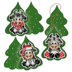 Риолис Набор для вышивания Магниты Три теленка 7х 10 см (1885АС)