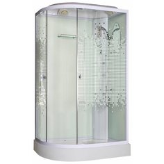 Душевая кабина Niagara NG 303N Мозаик R низкий поддон 120см*80см белый узорчатое