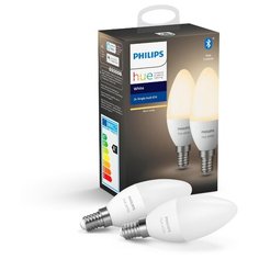 Упаковка светодиодных ламп 2 шт Philips Hue White, E14, 5.5Вт