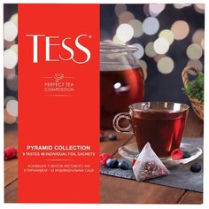 Чай Tess Pyramid collection ассорти в пирамидках подарочный набор, 45 шт.