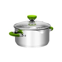 Кастрюля Attribute Lime 3 л, серебристый/зеленый