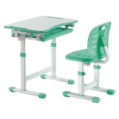Комплект FUNDESK растущая детская парта и стул Piccolino III 66x47 см green