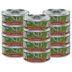 Корм для котят, беременных и кормящих кошек Farmina N&D беззерновой, с курицей, с гранатом 12шт. х 80 г