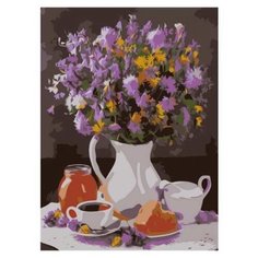 Рыжий кот Картина по номерам "Полевые цветы на столе" 22х30 см (HS143)