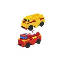 Машинка 1 TOY Transcar Double 2 в 1: Грузовик/Пожарная машина (Т18284) 8 см желтый/красный