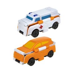 Машинка 1 TOY Transcar Double 2 в 1: Скорая помощь/Кроссовер (Т18288) 8 см белый/оранжевый