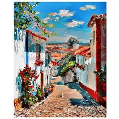 Белоснежка Картина по номерам "Улочка в португальском поселке" 40х50 см (121-AB)