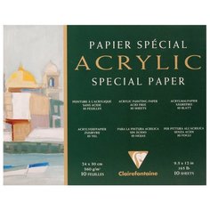 Альбом для акрила Clairefontaine Acrylic 24 х 30 см, 360 г/м², 10 л.