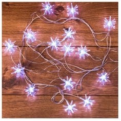 Гирлянда NEON-NIGHT Снежинки, 20 LED, 280 см, 20 ламп, белый/прозрачный провод