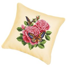 Белоснежка Набор для вышивания подушки Бабочки и розы 45 x 45 см (137-ivory)