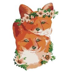 Рыжий кот Картина по номерам "Милые лисы" 30х22 см (HS162)