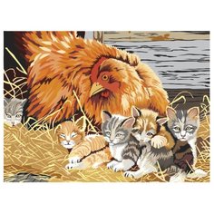 Остров сокровищ картина по номерам В курятнике 29х39.5 см