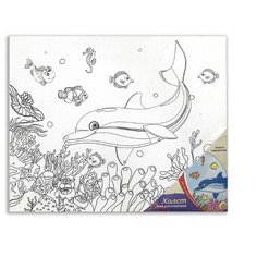 Рыжий кот Картина по контурам "Подводный мир" 25х30 см (Х-9830)