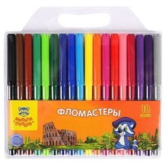 Мульти-Пульти Набор фломастеров Енот в Италии (WP_10728), 18 шт.
