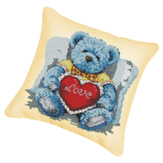 Белоснежка Набор для вышивания Подушка Медвежонок с сердцем 22 х 23 см (920-Р)