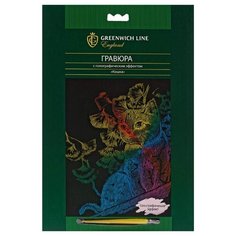 Гравюра Greenwich Line Кошка EA_22569 цветная основа с голографическим эффектом