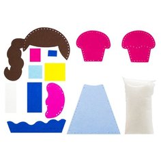 Апплика Набор для изготовления игрушки из фетра Кукла с пирожным (C3309-03)