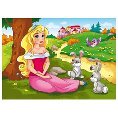 Рыжий кот Набор алмазной мозаики Принцесса с зайчиками (ACM016) 17 х 22 см