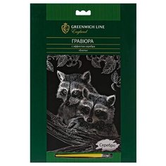 Гравюра Greenwich Line Еноты EA_22559 серебристая основа