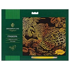 Гравюра Greenwich Line Леопард EA_22537 золотистая основа