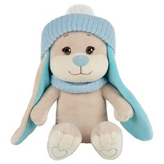 Мягкая игрушка Jack & Lin Зайчик Жак в голубом шарфе и шапочке 20 см