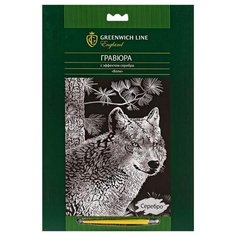 Гравюра Greenwich Line Волк EA_22553 серебристая основа