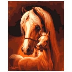 Цветной Картина по номерам "Лошадь и жеребёнок" 30х40 см (EX5832)