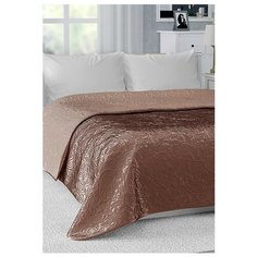 Покрывало DeNASTIA Палермо (цветы), 200 x 240 см, коричневый