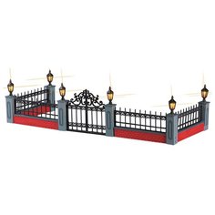 Фигурка Lemax Кованый ажурный забор с подсветкой 8 х 22 см черный/красный/серый