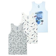 Майка BAYKAR размер 86/92, белый/серый/голубой