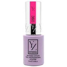 Гель-лак для ногтей Yllozure Nail Professional System, 12 мл, оттенок 360 малиновый глиттер