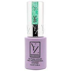 Гель-лак для ногтей Yllozure Nail Professional System, 12 мл, оттенок 346 искристый бирюзовый