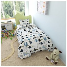 Пододеяльник Amarobaby хлопок 145 х 210 см котики/белый
