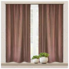 Портьеры Witerra Жаккард двусторонний на ленте 180 см 2 шт. какао