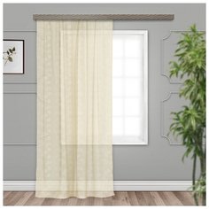 Тюль Witerra вуаль с тиснением роза на ленте 500x260 см шампань