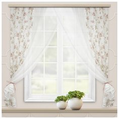 Тюль Witerra Акварель на ленте 160 см коричневый