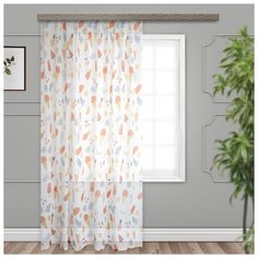 Тюль Witerra тюль-печать Айс-крим на ленте 150x260 см белый/оранжевый