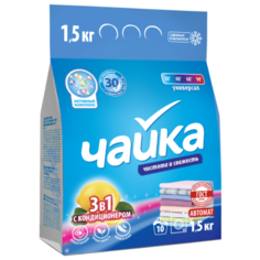 Стиральный порошок Чайка 3 в 1 с кондиционером (автомат) пластиковый пакет 1.5 кг Chaika