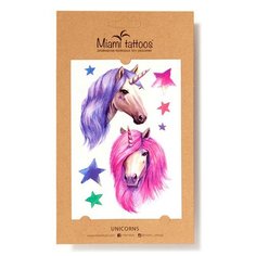 Miami tattoos Набор переводных тату Unicorns розовый/фиолетовый