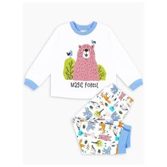 Пижама Веселый Малыш размер 134, белый/синий