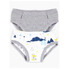 Трусы Веселый Малыш 2 шт., размер 104, белый/серый