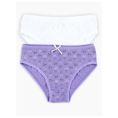 Трусики Веселый Малыш 2 шт., размер 116, белый/фиолетовый
