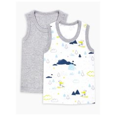 Майка Веселый Малыш размер 86, белый/серый