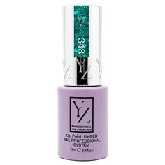 Гель-лак для ногтей Yllozure Nail Professional System, 12 мл, оттенок 348 искристый мятный