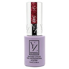 Гель-лак для ногтей Yllozure Nail Professional System, 12 мл, оттенок 349 искристый малиновый