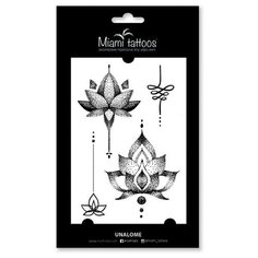 Miami tattoos Набор переводных тату Unalome черный
