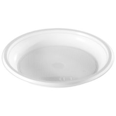 OfficeClean Тарелки десертные одноразовые пластиковые 16.5 см (100 шт.) белый